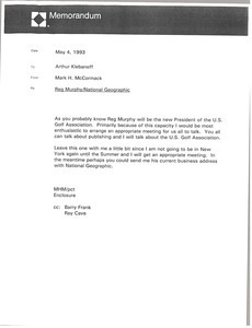Memorandum from Mark H. McCormack to Arthur Klebanoff