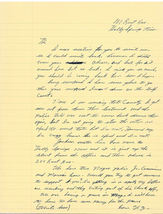 Letter from Ulysses Nunnally to Gloria Xifaras Clark