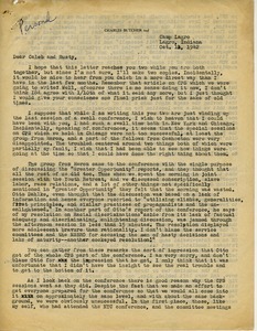 Letter from Charles Butcher to Caleb Foote and Bayard Rustin