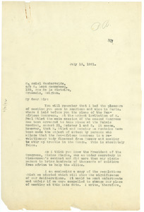 Letter from W. E. B. Du Bois to Amiel Vendervelde