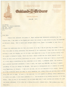 Letter from D. L. Beasley to W. E. B. Du Bois