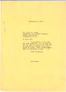 Letter from Marvel K. Jackson to Nolan A. Owens