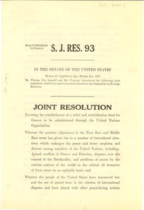 Joint resolution for a relief fund for Greece