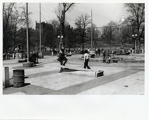 People in Parkman Plaza, Boston Common