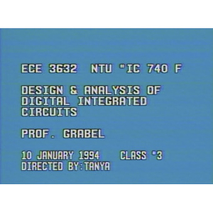 Design and analysis of digital integrated circuits