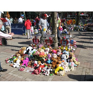 Tribute to victims at Boston Marathon Copley Square memorial