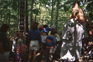 Hopkins Forest Fall Festival, 1999. 10. Kids at canopy walkway.