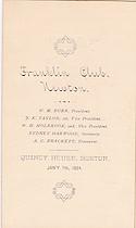 Menu, Franklin Club Annual Meeting