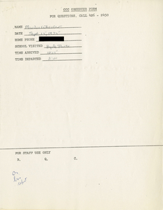 Citywide Coordinating Council daily monitoring report for Hyde Park High School by Marilee Wheeler, 1975 September 15