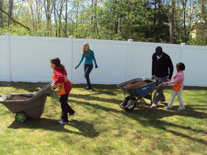 Family gardening together