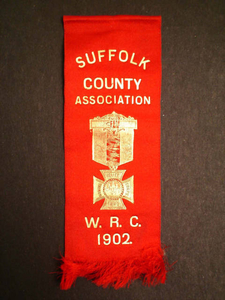 Ribbon from the Suffolk County Civic Association, Women's Relief Corps, 1902