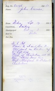 Tewksbury Almshouse Intake Record: Curran, John