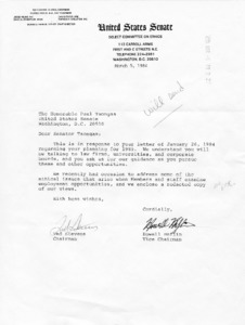 Letter from Howell Heflin to Paul Tsongas