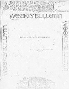 Legislative Alert: weekly bulletin, week of May 4