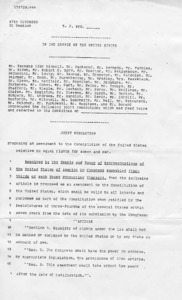 Joint resolution proposing an amendment to the Constitution of the United States relative to equal rights for women and men