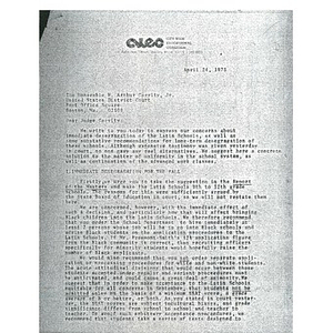 Letter, Judge Garrity, April 24, 1975.