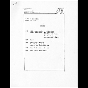 Meeting materials for April 14, 1981.