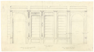 Library elevation, north, 3/4 inch scale, residence of E. H. G. Slater, "Hopedene", Newport, R.I., (1898) 1902-3.