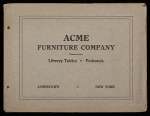 Acme Furniture Company, manufacturing library tables, pedestals, Jamestown, New York