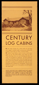 Century Log Cabins, Century Wood Preserving Company, Park Square Building, Boston, Mass.