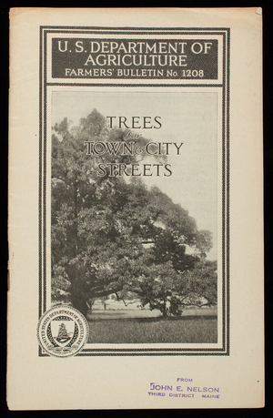 Trees for town and city streets, Furman Lloyd Mulford, Office of Horticultural and Pomological Investigations, Bureau of Plant Industry, United States Department of Agriculture, Washington, D.C.