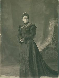 Full-length portrait of Miss Mary Tucker, as published in The Biddeford Record ("Darkest Russia" review), location unknown, undated