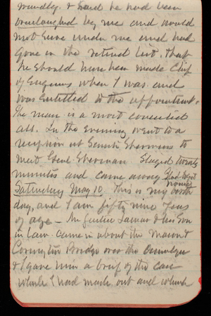 Thomas Lincoln Casey Notebook, April 1890-June 1890, 32, [illegible] and said he had been