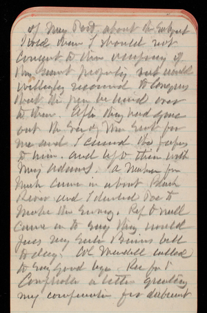 Thomas Lincoln Casey Notebook, November 1888-January 1889, 59, of Maj. Port about the subject