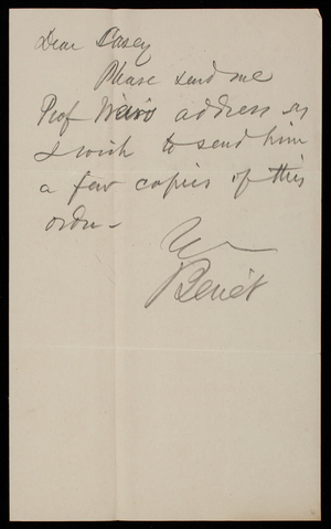 General Benet to Thomas Lincoln Casey, undated [October 1879] - Digital ...