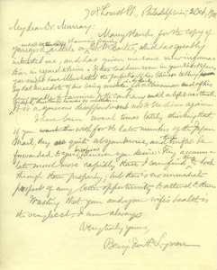 Letter from Benjamin Smith Lyman to David Murray