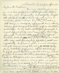 Letter from Benjamin Smith Lyman to T. W. Beukema