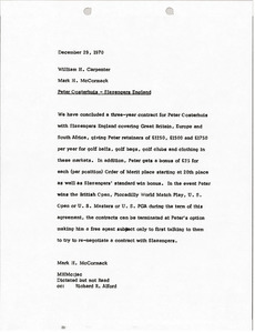 Memorandum from Mark H. McCormack to William H. Carpenter