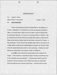 Memorandum from Mark H. McCormack to Robert S. Burton