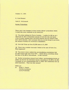 Memorandum from Mark H. McCormack to H. Kent Stanner