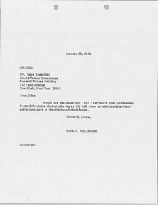 Letter from Mark H. McCormack to Jules Rosenthal