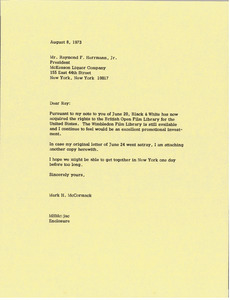 Letter from Mark H. McCormack to Raymond F. Herrmann, Jr.