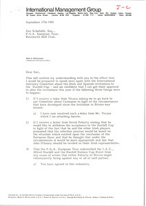 Letter from Mark H. McCormack to Ken D. Schofield