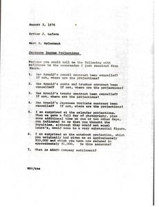 Memorandum from Mark H. McCormack to Arthur J. Lafave