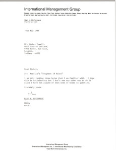 Letter from Mark H. McCormack to Mickey Powell