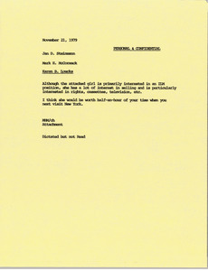 Memorandum from Mark H. McCormack to Jan D. Steinmann