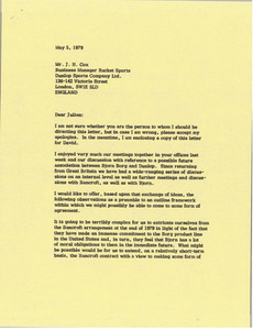Letter from Mark H. McCormack to Julian H. Cox