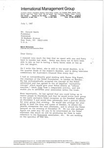 Letter from Mark H. McCormack to Gerard Smith