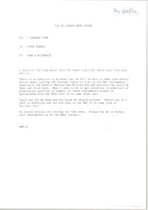 Fax from Mark H. McCormack to Peter German