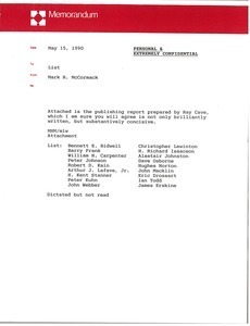 Memorandum from Mark H. McCormack to list