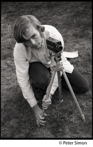 Jeff Albertson with a 8mm motion picture camera