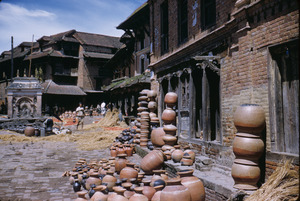 Pottery in street in Bhaktapur