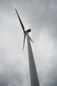 Wind turbine looking up from the base, Berkshire Wind Power Project
