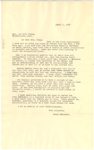 Letter from Nahum Brascher to Ada M. Young