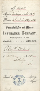 Insurance policy of Alexander Du Bois