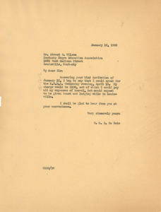 Letter from W. E. B. Du Bois to Kentucky Negro Educational Association